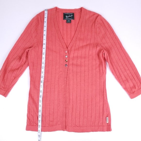 Woolrich ribbed orange merino wool cardigan - Picture 4 of 10
